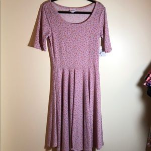 Lularoe Nicole pink spring floral NWT M